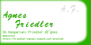 agnes friedler business card